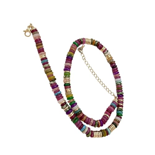 SRSOO Handcrafted Beaded Necklace Adornment Featuring Vibrant Natural Stone And Gold Accent For Unique Fashion Appeals