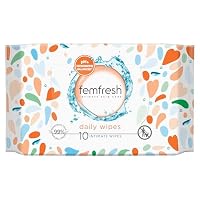 Femfresh Daily Intimate Wipes, Pack of 10 - With Aloe Vera & Calendula Extracts, 99% Natural Origin Ingredients, Hypoallergenic & Soap-Free, Vegan-Friendly - Pocket-Sized Freshness