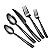 40-Piece Silverware Set, Black Hammered Stainless Steel Flatware Sets for 8, Food-Grade Tableware Set, Including Fork Knife Spoon Set, Home Kitchen Cutlery Sets, Dishwasher Safe