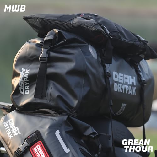 Greanthour Bolsa seca para motocicleta – Bolsa de viagem e bagagem à prova d'água com fecho superio