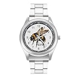 Be Kind Bee - Orologio da polso al quarzo, in acciaio inox, con numeri arabi, per uomo e donna