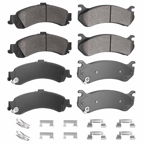 Front&Rear Semi-Metallic Brake Pads Set Compatible with Silverado Sierra 1500 2001-2006 for Yukon/XL 2000-2006 for Cadillac Escalade 2002-2006