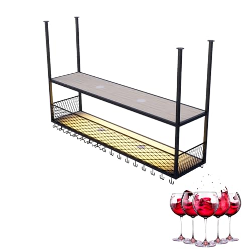 Étagère à verres à vin suspendue pour optimiser le rangement des petits espaces