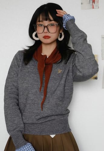 Scarf for Women Soft Knitted Cozy Triangle Shawl Minimalist Head Scarf Neckerchief Foulard Neck Wrap for Fall Winter4