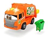 Der fröhlich gestaltete Truck nach den großen Vorbildern von Scania ist motorisiert und kann vorwärts und rückwärts fahren. Auch Freilaufbewegungen sind möglich.