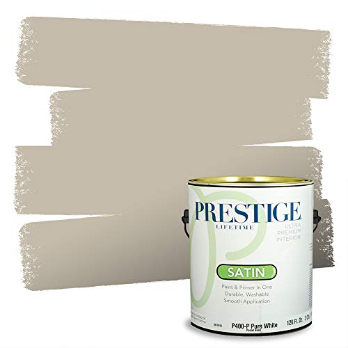 PRESTIGE Paints Interior Paint and Primer In One, 1-Gallon, Satin, Comparable Match of Benjamin Moore* Stone Hearth*
