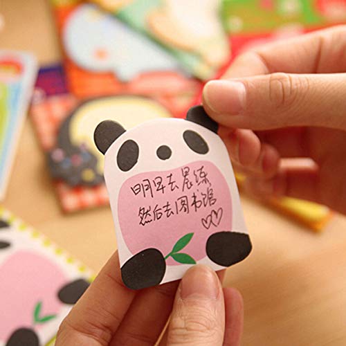 Adesivo de 7 folhas em forma de animal Amosfun com adoráveis blocos de notas adesivas de desenho ani