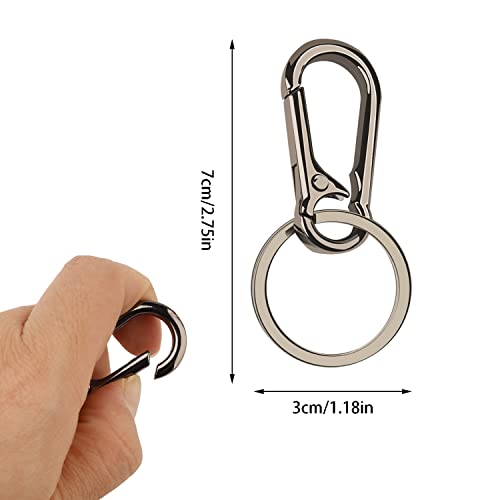 2 Stück Metall Schlüsselanhänger, Karabiner Schlüsselanhänger Schlüsselring Verschluss Abnehmbare Karabinerhaken Männer Frauen (Schwarz)