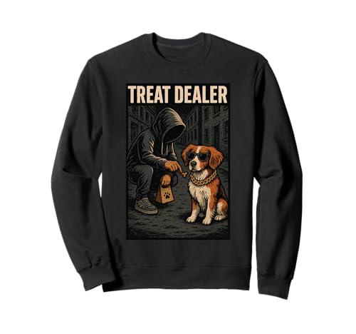 Brittany Spaniel Treat Dealer Parodia Humor Amante de los perros Sudadera