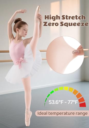 Image of Zando Ballet Tights for Girls - Ultra Soft Girls Dance Tights Elastic Ballet Footed Halloween Tight Girl for Daily School