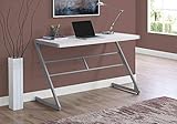 Kinsive Computer Desk for Home Office with Modern Z-Shaped Metal Base, Ample Workspace, White Laminate Finish, Compact Design, 48 inches