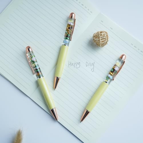 Image of Heart Ballpoint Pen Unique Floating Glitter Stationery Perfect Valentines Birthday Party Favor Gifts(Yellow)