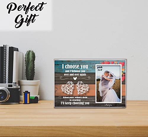 Ku-Dayi Couple Romantic Gifts, Picture Frame For Boyfriend Girlfriend, Wedding Gifts For Wife Husband, Wooden Tabletop Picture Frame For Valentines Day Birthday Engagement Gift - F063 #TOP1