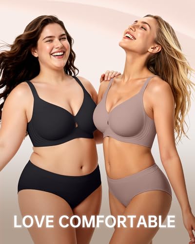 Image of LetsJoli Wireless Bras for Women No Underwire Jelly Bras Seamless Push Up Full Coverage Bralettes Comfortable Everyday Bra