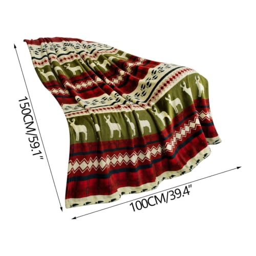 Christmas Blanket Reindeer Printed Flannel Blanket Christmas Decoration | Winter Warm Cozy Throw Blankets for Couch Sofa Bed Soft & Lightweight Plush Blankets for Home Work Travel 39.4x59.1in - image 2