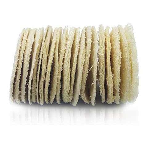 Bleu Bath (15 PACK) MINI-Sized Exfoliating Complexion Pure Loofah Face Pad Renewable Shower Scrubber Sponge Smooth Disc Pad Scrubber Makeup Cleanser Pad Cover