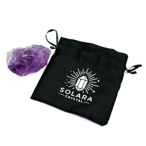 Solara Crystal | Raw Healing Crystals – Natural Amethyst, Quartz, Citrine & More | Chakra Balancing, Meditation, Energy Cleansing, Spiritual Decor, Gift Bag Included (Amethyst) - Image 3