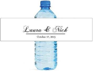 100 Modern On White Background Wedding Anniversary Engagement Party Water Bottle Labels Bridal Shower