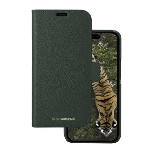 dbramante1928 New York - etui z klapką na telefon komórkowy - skóra licowa - Evergreen - do Apple iPhone 15 Pro