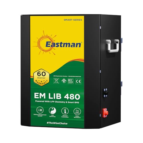 Image of Eastman EM LIB 480 Smart Lithium-Ion Inverter Battery 25.6V 150Ah for Home, Office & Shops | Universal Compatible | Lead Acid Replacement | Zero Maintenance | Fast Charging | 5 Years Warranty