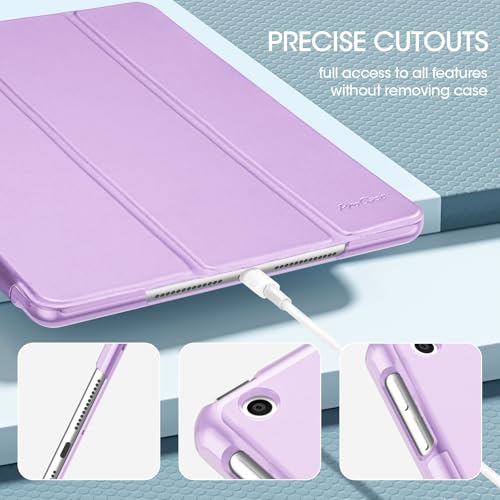 Image of ProCase for iPad 9th / 8th / 7th Generation Case 10.2 Inch (2021 /2020 /2019 Release), 10.2 iPad Case 9th / 8th / 7th Gen Cover, Slim Smart Cover with Translucent Hard Shell Back -Violet