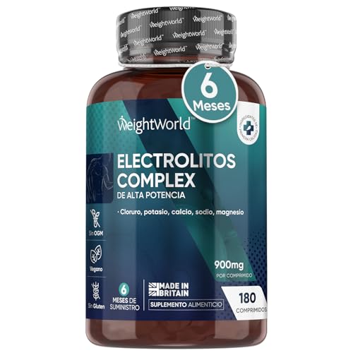 Electrolitos Keto Sin Azúcar 900mg de Potencia 180 Comprimidos Veganos - Magnesio, Potasio, Sodio, Calcio y Cloruro que Aportan Equilibrio de Sales Minerales para Deporte para 6 Meses