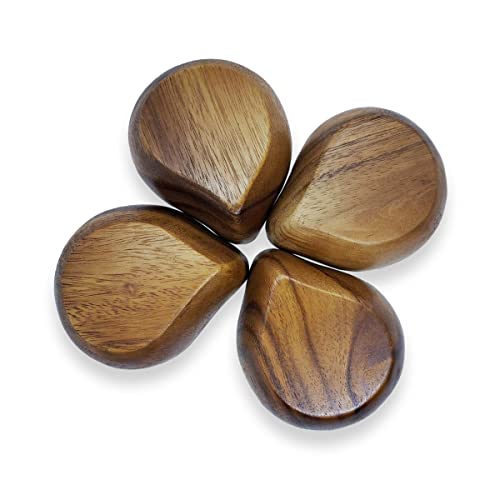 Bestysuperstore 3¾" Mini Acacia Wood Bowl With Tip-Supported Holding In Small Size For Condiments, Dip Sauce, Nuts, Candy, Fruits, Appetizer, And Snacks, Dia 3¾"X 1½" H - Set Of 4 (Free 4 Wood Spoons) #TOP7