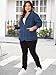 Agnes Orinda Women's Plus Size Denim Jackets Elegant Lapel Work Jean Blazer Jacket 2025 3X Denim Blue