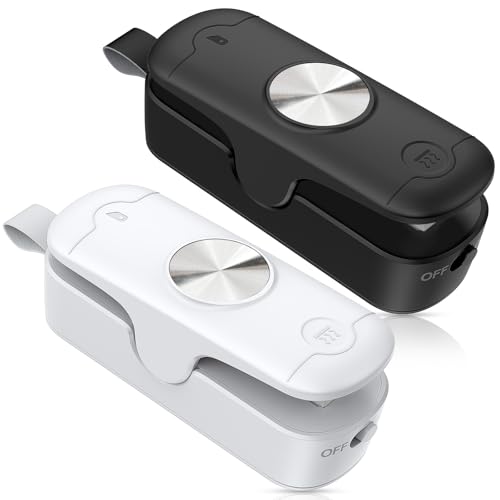 OEOP Bag Sealer, 2 in 1 Mini Bag Sealer Heat Seal and Cutter, Portable Chip Bag Sealer Heat Sealer Bag Resealer for Snacks Candies Plastic Bag Food Storage (Batteries Included) by OEOP - Used condition - US$9.90