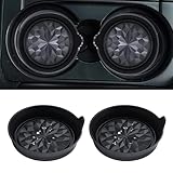 Amooca Car Cup Coaster Universal Automotive Waterproof Non-Slip Cup Holders Sift-Proof Spill Holder Car Interior Accessories 2 Pack Black Flower