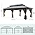 DWVO 12x18ft Hardtop Gazebo Double Roof with Nettings and Curtains, Heavy Duty Galvanized Steel Outdoor Vertical Stripes Roof for Patio, Backyard, Deck, Lawns, Brown
