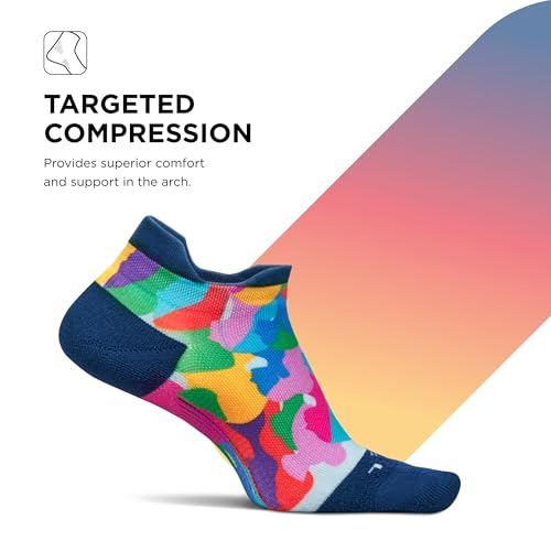 Image of Feetures Elite Light Cushion No Show Tab Sock Wave