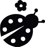 Decaltor Glossy Black Ladybug Lady Bug - Laptop Stickers - 5" Vinyl Decal -Funny Laptop, Phone, Tabl