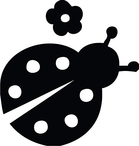 Decaltor Glossy Black Ladybug Lady Bug - Laptop Stickers - 5" Vinyl Decal -Funny Laptop, Phone, Tablet Vinyl Decal Sticker,Bumper Sticker #TOP13