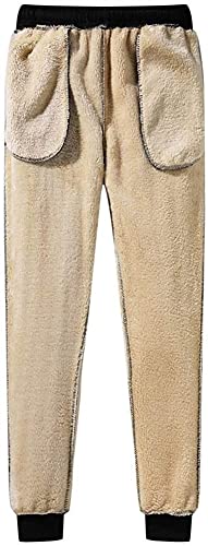 Pantalon thermique chaud de survêtement d'hiver ample et doublé - 4