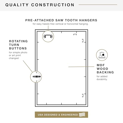 MCS Studio Gallery 24x36 Poster Frame Gray Woodgrain, Vertical & Horizontal Wall Hanging Large Picture Frame for Photos, Posters & Art Prints (2-Pack)