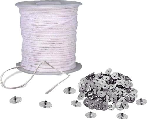 Hilo para Velas Trenzado Algodón 200FT con Clips 300 Pcs