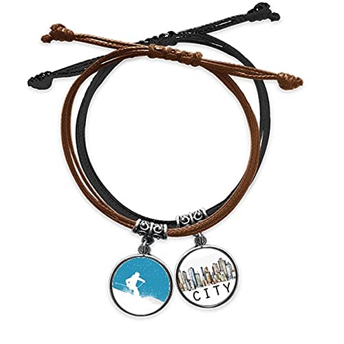 Bracelet ski en cuir avec cordon de bâtons de ski Sidi pour passionnés