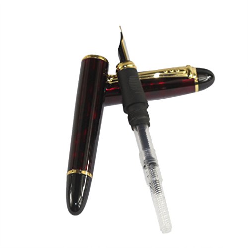 Gullor Jinhao 450 Normal Nib Fountain Pen Dark Red With 5 Color Ink Cartridges #TOP3