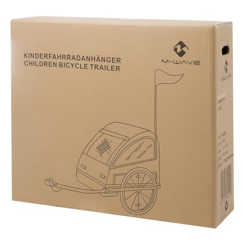 M-Wave Kids Ride Easy Faltbarer Kinder Und Gepäck-fahrradanhänger Mit Stahlrahmen, Silber, 60 x 75 x 28 cm