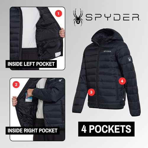 Spyder Packable Boys Puffer Jacket with Hood, Lightweight Boys Winter Jacket3