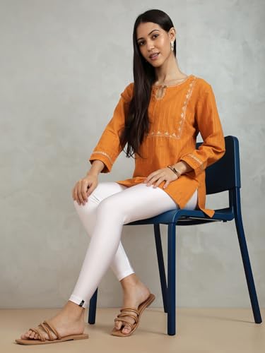 Image of TWIN BIRDS Shimmer Leggings for Women | Shiny Stretch Ethnic Wear Pants