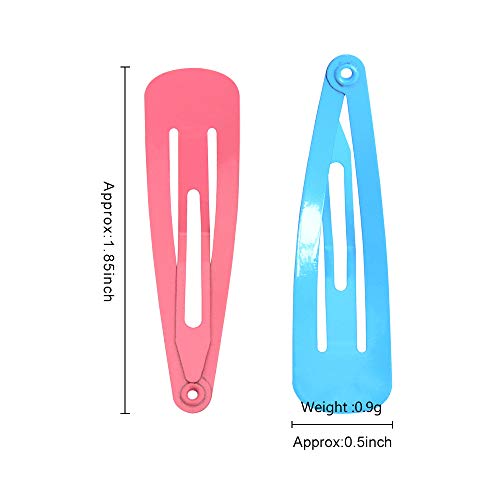 Image of MAYCREATE 40 Pcs Metal Snap Hair Clips, 2 Inch Assorted Colors for Girls