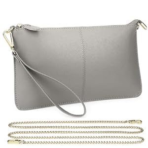 Uromee Wristlet Wallet Clutch Purses for Women Genuine Leather Crossbody Bag Handbag with Detachable Shoulder Chain