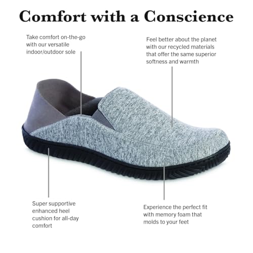 isotoner Men's Sport Knit Closed Back Slipper: Indoor/Outdoor Sole, Memory Foam, Machine Washable2
