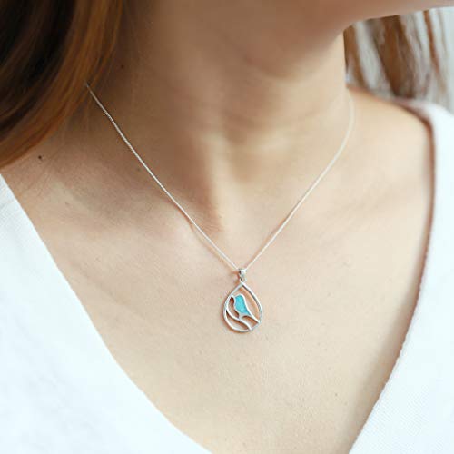 Boma Jewelry Sterling Silver Turquoise Bird Necklace, 16 Inches #TOP2