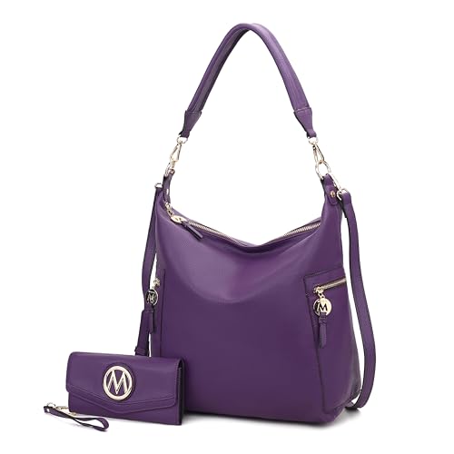 Image of MKF Collection Hobo Bag & Wristlet Wallet for Women, Vegan Leather Shoulder Handbag Messenger Purse Bag by Mia K