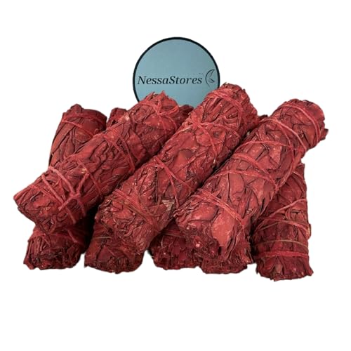 NessaStores 1 Dragon's Blood Sage Smudge Stick, 4 Inch Hand Tied, All Natural, Ethically Sourced for Home Cleansing, Stress Relief, & Clearing Negative Energy. JC-160