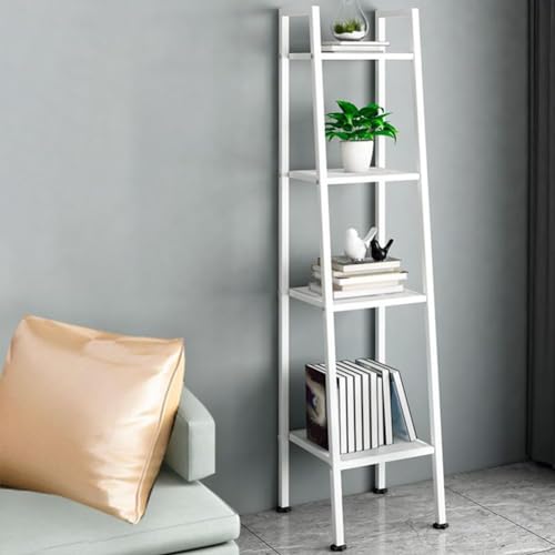 Étagère échelle moderne en métal rouge avec étagères rectangulaires, présentoir multifonction pour cuisine et balcon, support de plantes trapézoïdal...