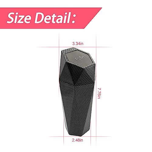 Image of Car Trash Can with Lid, Small Leakproof Portable Auto Garbage Can, Mini Diamond Design Trash Dustbin, Waterproof Vehicle Rubbish Bins for Automotive, Office, Kitchen, Home, Bedroom (1)